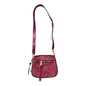 Excellent Marc Jacobs Recruit Nomad Saddle Leather Red Crossbody Bag MSRP $495